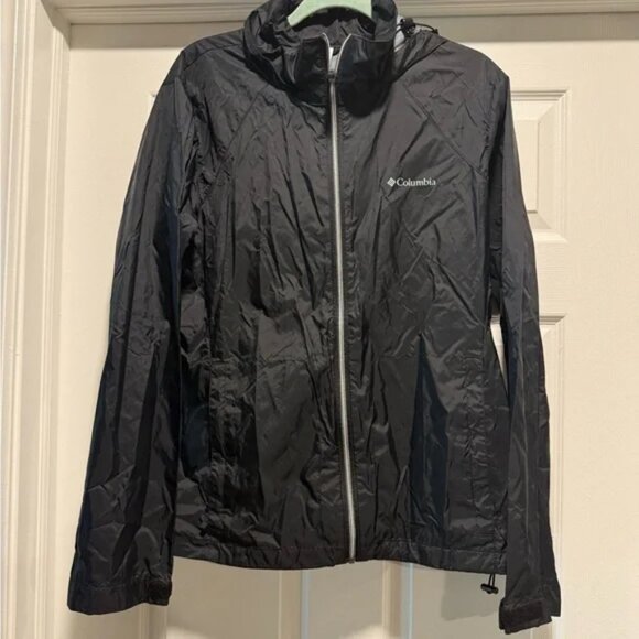 Columbia Black Lightweight Jacket with Hood and Water-Resistant Fabric - Picture 1 of 5